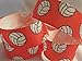 Grosgrain Ribbon Orange Volleyball Print - 7/8