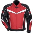 Cortech FSX Series 2 Men's Textile Sports Bike Racing Motorcycle Jacket w/ Free B&F Heart Sticker Bundle - Red