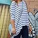 AsherFashion Women's White Black Striped Loose T-Shirt Tops US 2-6