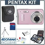 cheap Pentax Optio M50 Pink Digital Camera Kit, with 4 GB SD Memory Card, Table Top Tripod, Camera Case, Professional Lens Cleaning Kit, Spare DL- I78 Lithium-Ion Rechargeable Battery, Digital Memory Case(4)