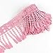 Yontree Floral Venise Lace Applique Bridal Wedding Applique Pink 3 yards
