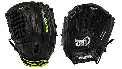 Mizuno GPL1200F1 Prospect Fastpitch Series Left Handed Throw Youth Softball Mitt, Black, 12.00-Inch