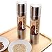 Salt and Pepper Grinder Set,KPACO 2 in 1 Slim Brushed Stainless Steel Pepper Mill and Salt Mill Pepper Grinder Set Spice Grinder,Easy to Fill Salt and Pepper Mill Set With Brush