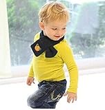 ベビー 幼児 キッズ 子供 用 うさぎ クマ ワンポイント マフラー 男女兼用 全４色 (ネイビー)