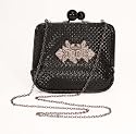 Black gothic style shoulder handbag with long chain or clutch bag by Red or Dead