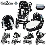 Pack Combiné poussette 3 en 1 Rainbow Black EDITION toutes options