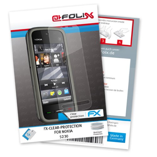 atFoliX FX-Clear Ecran-Protecteur pour Nokia 5230 / Nokia5230 - Ultra-clair et à revêtement dur! La plus haute qualité - Made in Germany!
