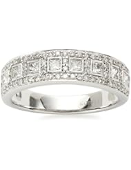 Kobelli Princess and Round Diamond 14k White Gold Band (5/8 cttw, H-I Color, I1-I2 Clarity)