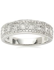 Kobelli Princess and Round Diamond 14k White Gold Band (5/8 cttw, H-I Color, I1-I2 Clarity)