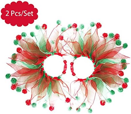 2 pcs/set Kitten Collar Puppy Dog Cat Designer Fancy Breakaway Collars for Christmas Hoilday Party Costume