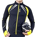 SANTIC Cycling Fleece Thermal Long Jersey Winter Jacket Yellow-Gabriel