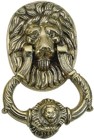 Lion Door Knocker 6-1/4" Antique Brass