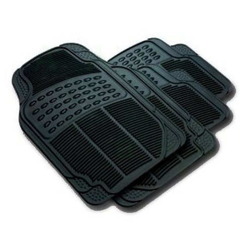 Front & Rear Car Truck SUV Premium Vinyl Floor Mats - Black