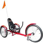 Triton Pro- Three Wheel Cruiser Recumbent Bike -Red 20"