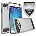 Galaxy On5 Case With Tempered Glass Screen Protector,IDEA LINE(TM) Hybrid Hard Shockproof Slim Fit Brushed Shockproof Protector Cover Heavy Duty Protective (Silver/Black)