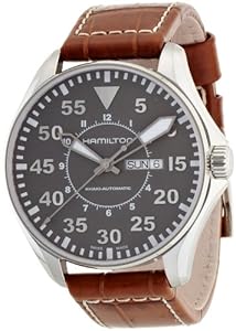 Hamilton Men's H64715885 Khaki Pilot Grey Dial Watch