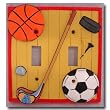 Lets Play Ball Sports Double Switch Plate Cover