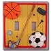 Lets Play Ball Sports Double Switch Plate Cover