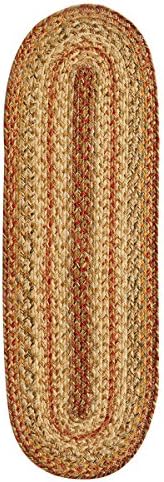 Homespice Decor Harvest Jute Braided Table Runner Size 11" x 36" Harvest Table Runners (Oval) With Chanasya Polish Cloth Bundle