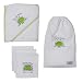 PodT Peaple Drip-Pea and Soap-Pea Hooded Towel and Wash Cloth Set - White