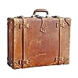 A Handmade Tobacco Brown Leather Suitcase, Luggage, Valise "They'll Fight Over When You're Dead"