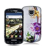 Purple Flower Design Crystal Hard Skin Case Cover for Samsung Droid Charge  ....