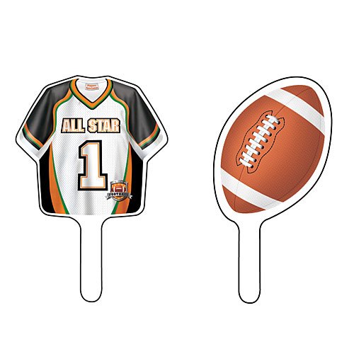 Football Cupcake Picks 2.75-inch 12 Per Pack