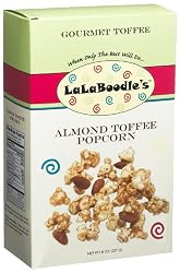 LaLaBoodle's Almond Toffee Popcorn, 8-Ounce Boxes (Pack of 5)