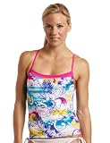 Speedo Womens Sunrise Hibiscus Mesh Splice Tankini Top