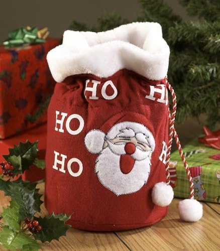EMBROIDERED LARGE SANTA GIFT BAG (29"H X 25" DIAMETER)