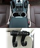 Alice in Wonder forest PU レザー 隙間 埋め クッション モール カー シート センターコンソール 物落ち 防止 2本セット ヘッドレスト フック セット (グレー)