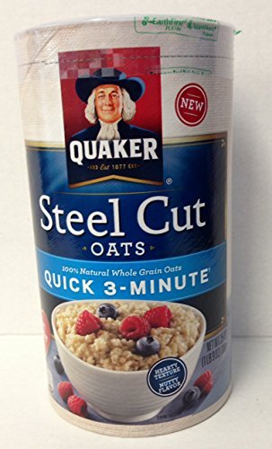 Quaker Quick 3-Minute Steel Cut Oats 25oz Canister (Pack of 4)