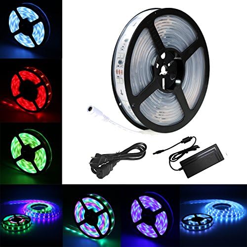 Yeahplus 133 Color Changing LED Strip Light Kit,16.4ft/5M 5050 SMD 1903IC 300Leds Dream Magic Color RGB Waterproof LED Flexible Strip Light+6A Power Adapter.