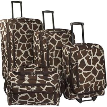 American Flyer Animal Print 4-Piece Luggage Set
