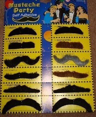 Self Adhesive Set 12 Fake Mustaches Costume Party Disguise