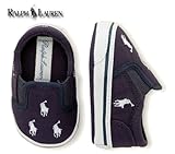 Ralph Lauren(ラルフローレン) BAL HARBOUR REPEAT LAYETTE SOFT SOLE Navy Canvas/White Ponies バル ハーバー リピート スリッ