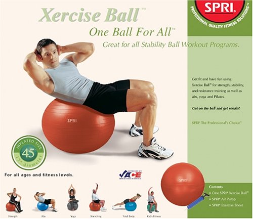 SPRI 1B4ALL-45 One-Ball-For-All Kit with 45cm Ball, Pump, and Exercise Chart