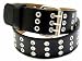 MENS/WOMENS THREE METAL ROW CARGO LEATHER BELTS