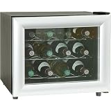 Haier HVT12ABS 12-Bottle-Capacity Table-Top Wine Cellar, Black with Silver Trim