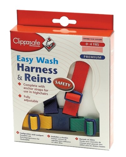 Clippasafe Easy Wash Harness & Reins (Multi-Coloured)