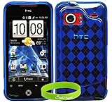 CrazyOnDigital Package HTC Incredible Blue TPU Case with Free Wristband