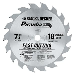 Black and Decker 77-717 Piranha 7-1 4-Inch 18 Tooth ATB Thin Kerf Crosscutting and Ripping... by 
