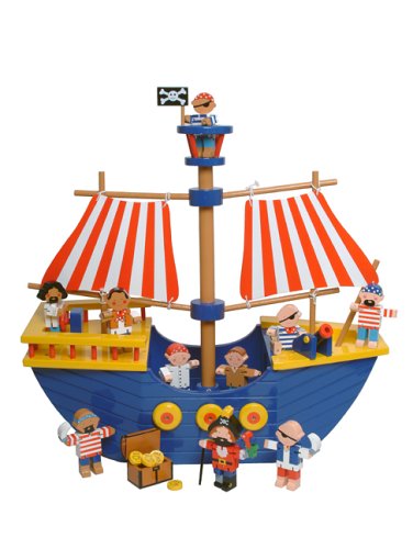 Childrens Toyshop  Toys : Large Wooden Pirate Ship