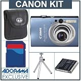 Canon Powershot SD1100 IS Digital Elph Blue Camera kit. with 4GB SD Memory Card, Camera Case, Spare NB-4L Type Lithium-ion Battery, Table Top Tripod