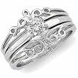 14K White Gold Designer Style Ring Guard Enhancer