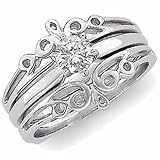 14K White Gold Designer Style Ring Guard Enhancer