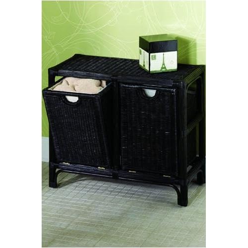 Tiltout Hamper Double Mahogany Laundry Hampers