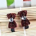 Brown / Baby /Newborn/ Toddler/ Girls Bow Shaped with Imitative Gems Hair Clip (4124-4)