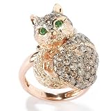 18K Rose Gold 2.05ct Chocolate / White Diamond Cat Ring