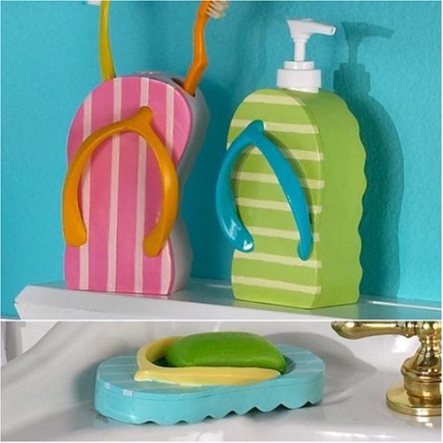 Beach Sandal Bathroom - 3-pc. Bath Accessory Set
